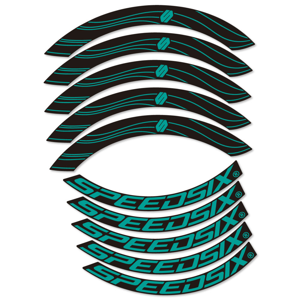 Stickers for Speedsix Air Ultra, Road Wheel 55mm vinyl decals - Petrol Turquoise