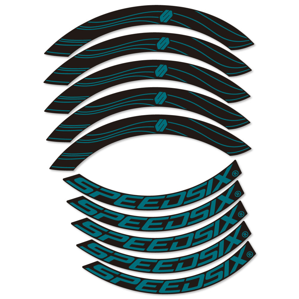 Stickers for Speedsix Air Ultra, Road Wheel 55mm vinyl decals - Dark Turquoise