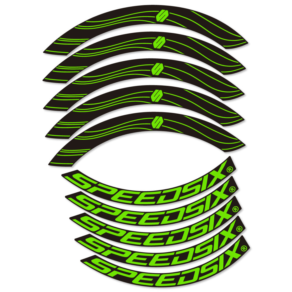 Stickers for Speedsix Air Ultra, Road Wheel 55mm vinyl decals - Apple Green