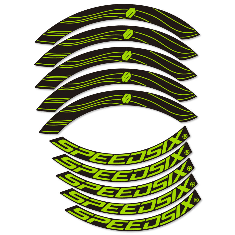 Stickers for Speedsix Air Ultra, Road Wheel 55mm vinyl decals - Lime Green