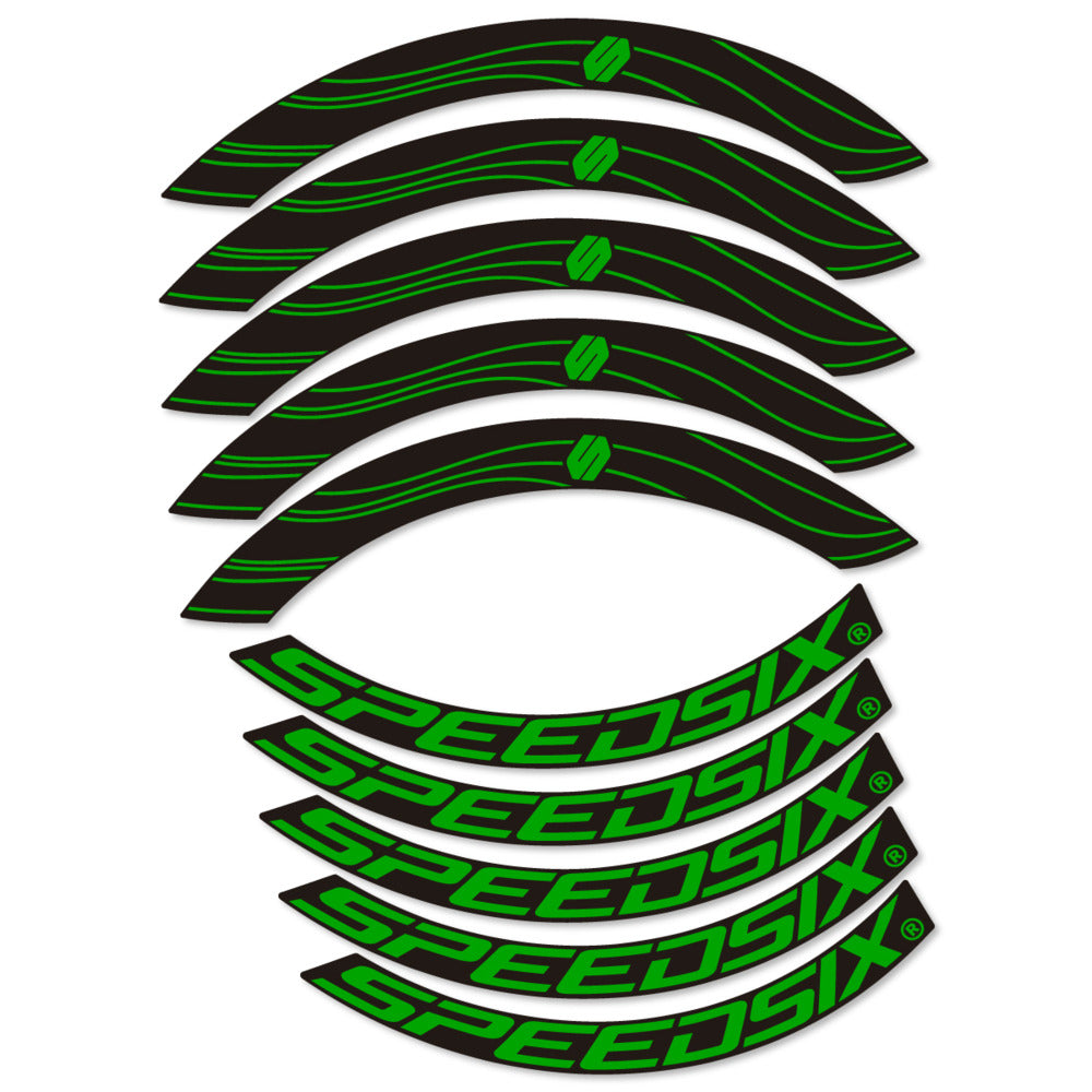 Stickers for Speedsix Air Ultra, Road Wheel 55mm vinyl decals - Green