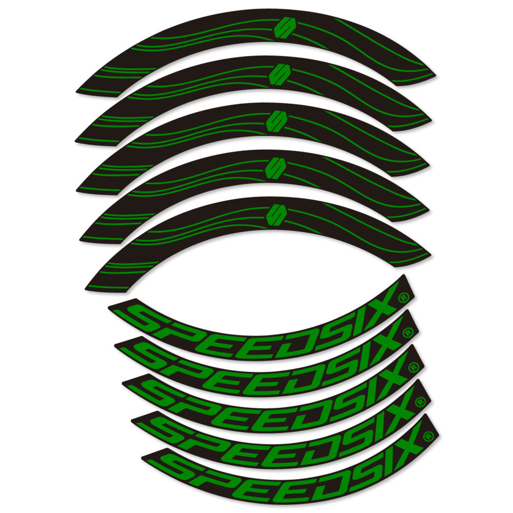 Stickers for Speedsix Air Ultra, Road Wheel 55mm vinyl decals - Medium Green