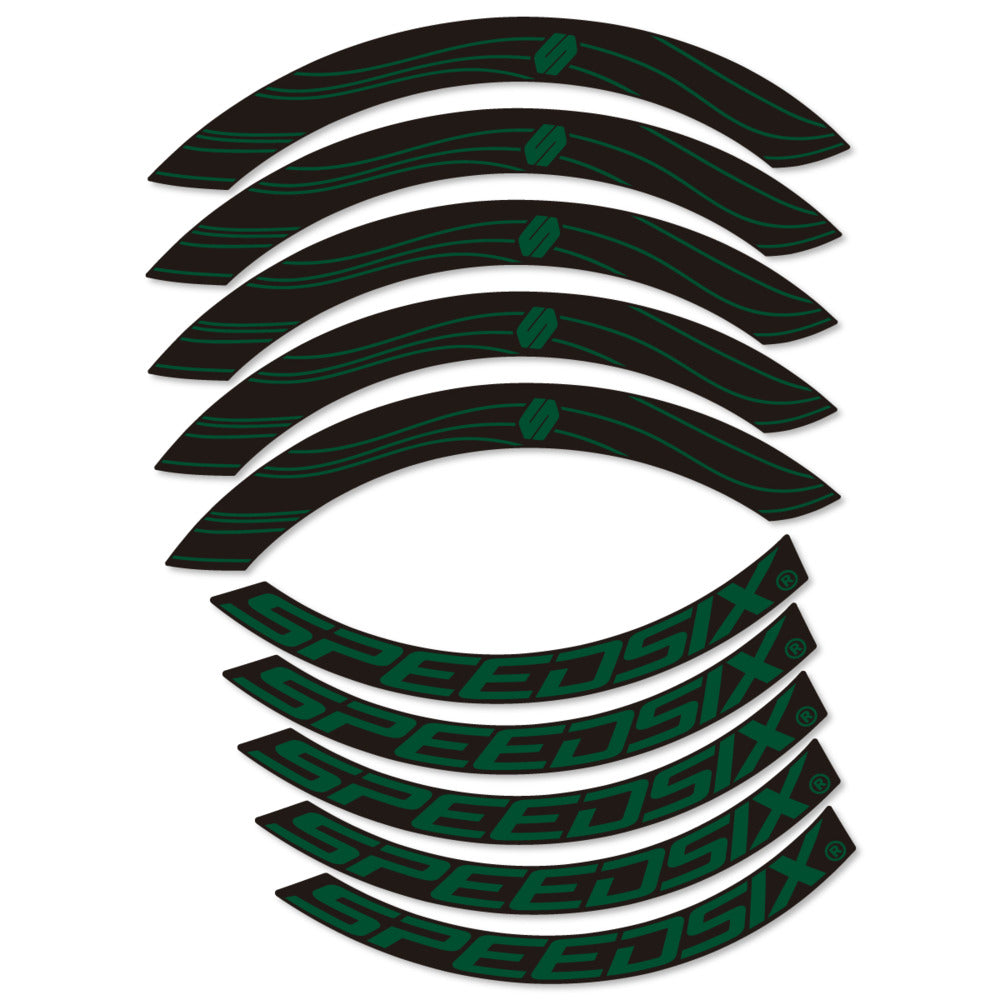 Stickers for Speedsix Air Ultra, Road Wheel 55mm vinyl decals - Dark Green