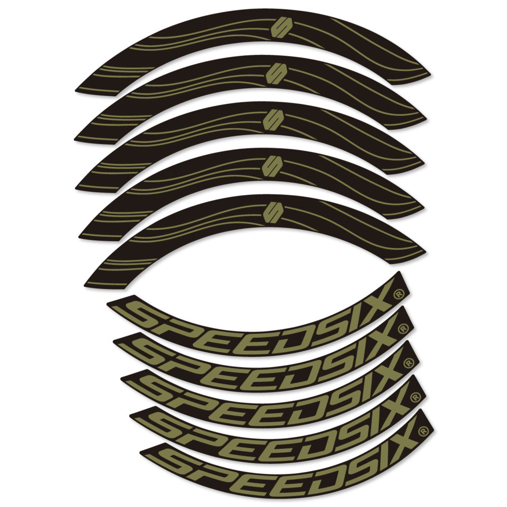 Stickers for Speedsix Air Ultra, Road Wheel 55mm vinyl decals - Khaki