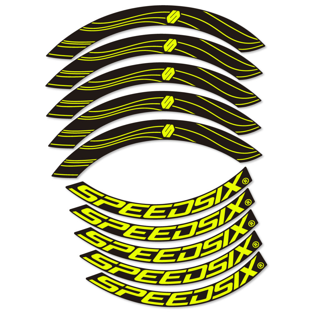 Stickers for Speedsix Air Ultra, Road Wheel 55mm vinyl decals - Neon Yellow