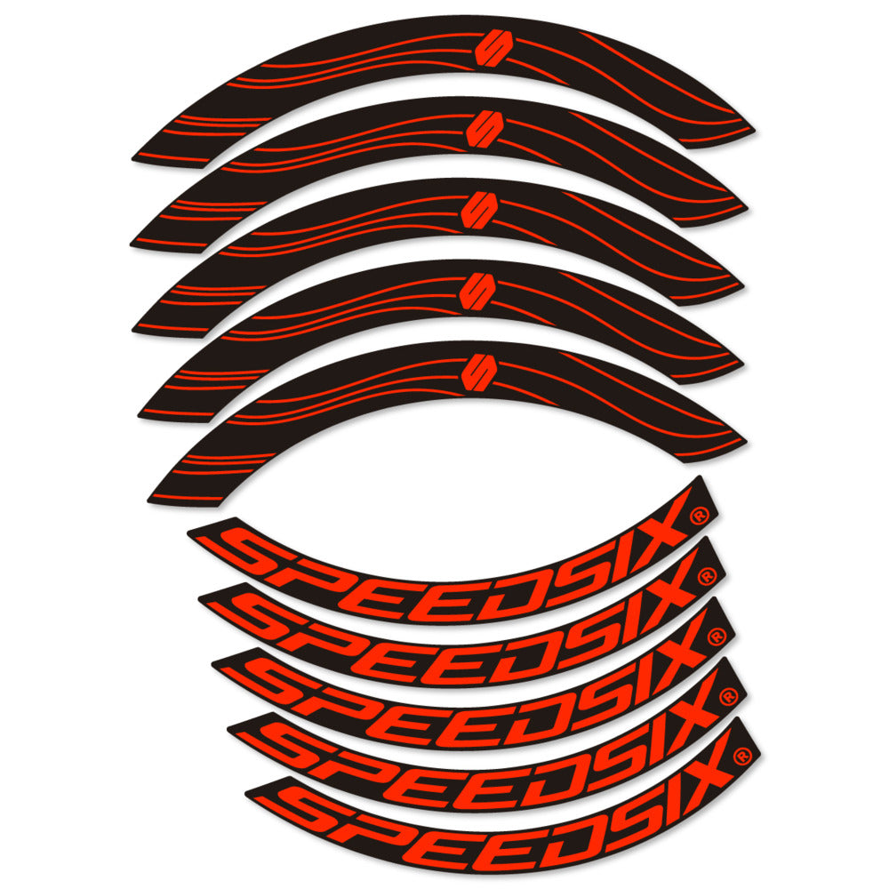 Stickers for Speedsix Air Ultra, Road Wheel 55mm vinyl decals - Neon Red