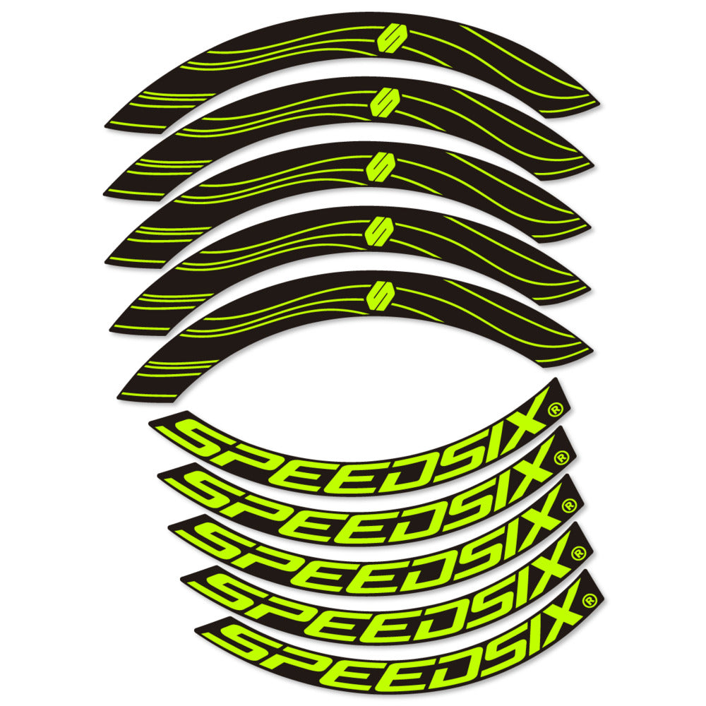 Stickers for Speedsix Air Ultra, Road Wheel 55mm vinyl decals - Lime Neon