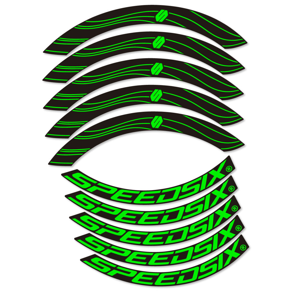 Stickers for Speedsix Air Ultra, Road Wheel 55mm vinyl decals - Neon Green