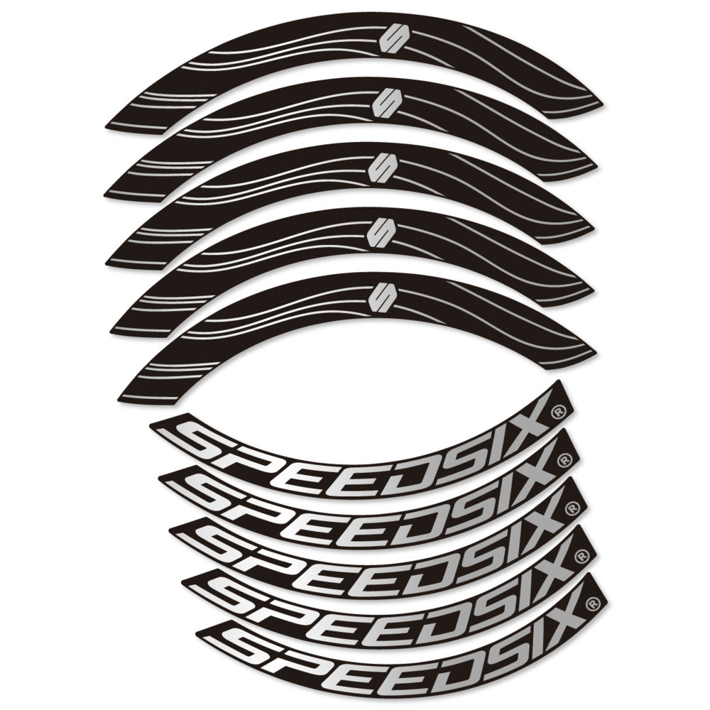 Stickers for Speedsix Air Ultra, Road Wheel 55mm vinyl decals - Light Silver