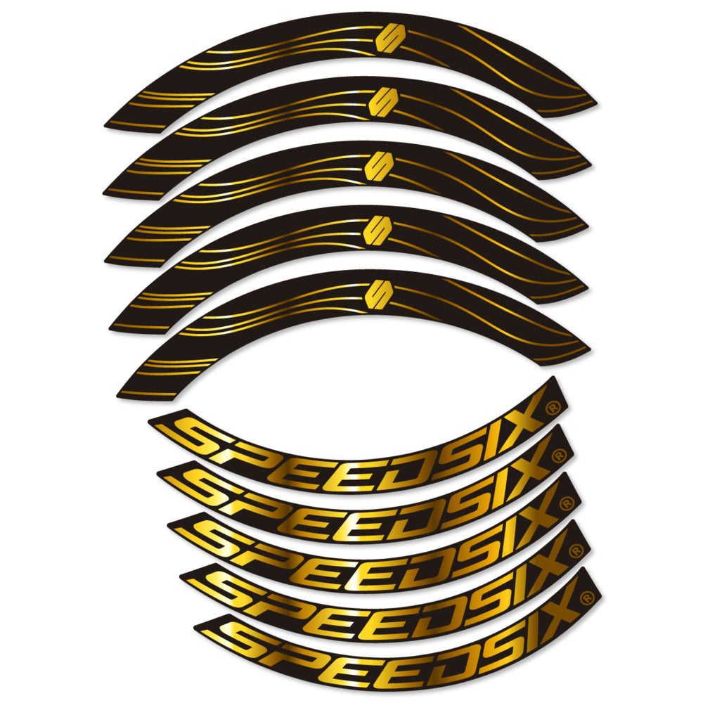 Stickers for Speedsix Air Ultra, Road Wheel 55mm vinyl decals - Chrome Gold