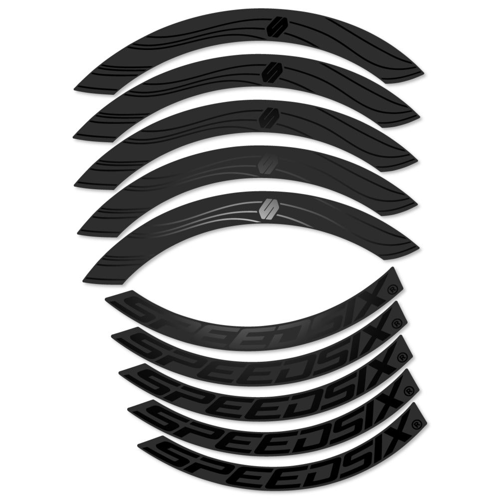 Stickers for Speedsix Air Ultra, Road Wheel 55mm vinyl decals - Black