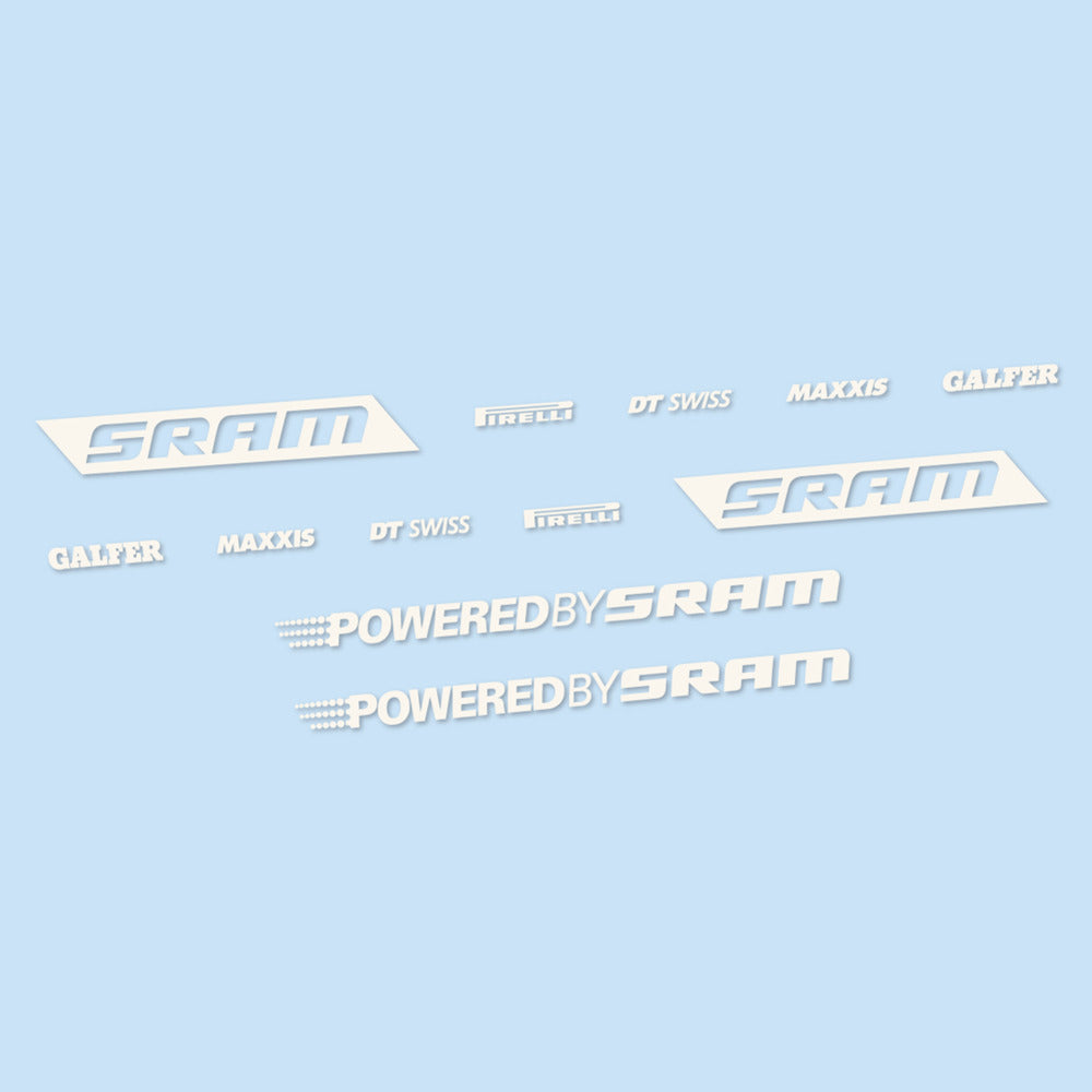 Stickers for SRAM Powered by SRAM, Swingarm vinyl decals - Bone White
