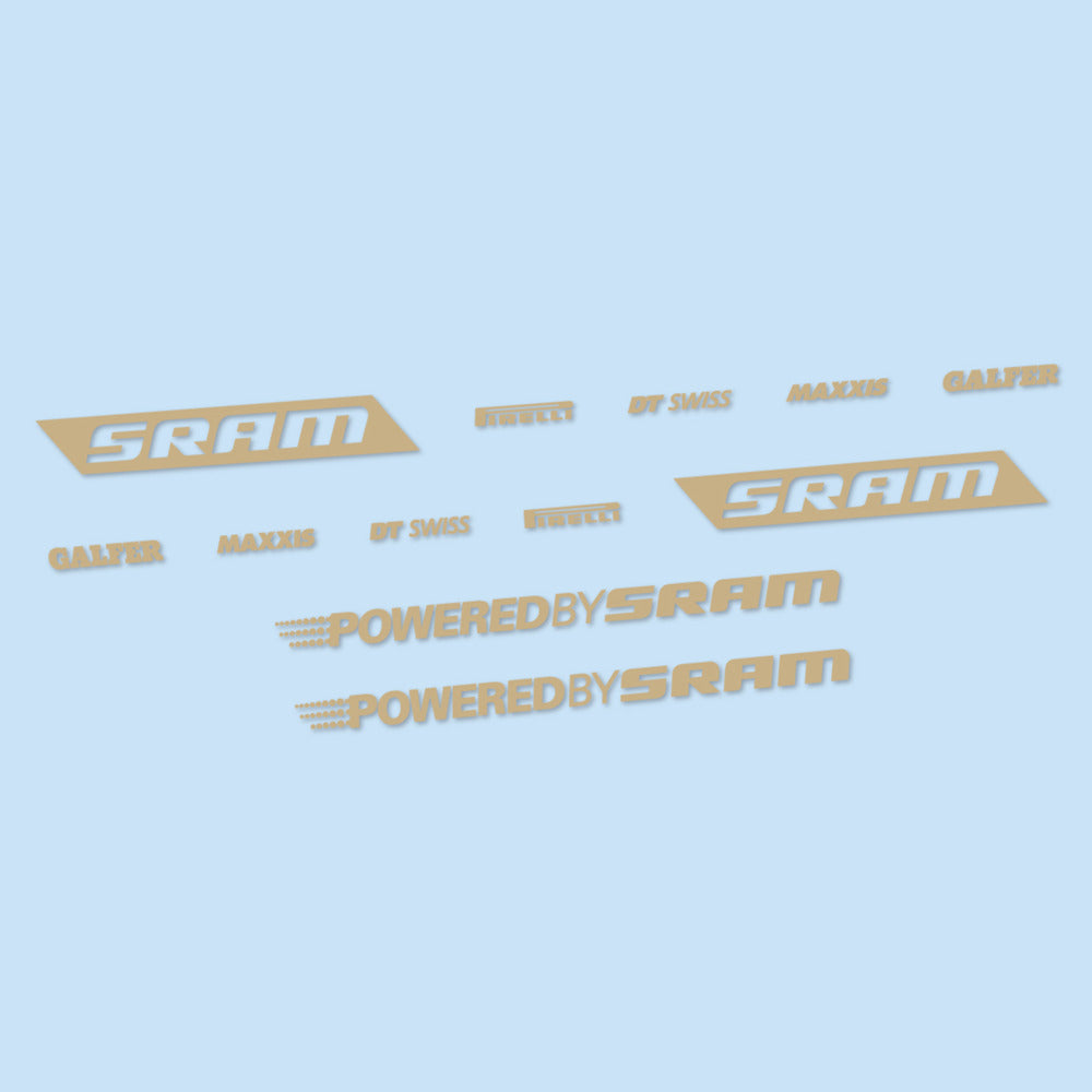 Stickers for SRAM Powered by SRAM, Swingarm vinyl decals - Sand