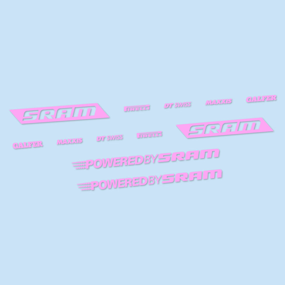 Stickers for SRAM Powered by SRAM, Swingarm vinyl decals - Light Lilac