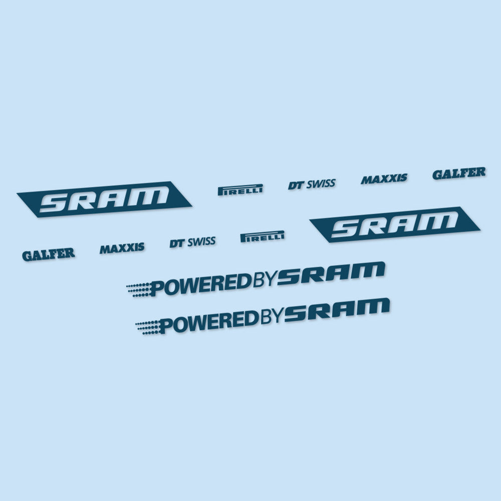 Stickers for SRAM Powered by SRAM, Swingarm vinyl decals - Dark Lake