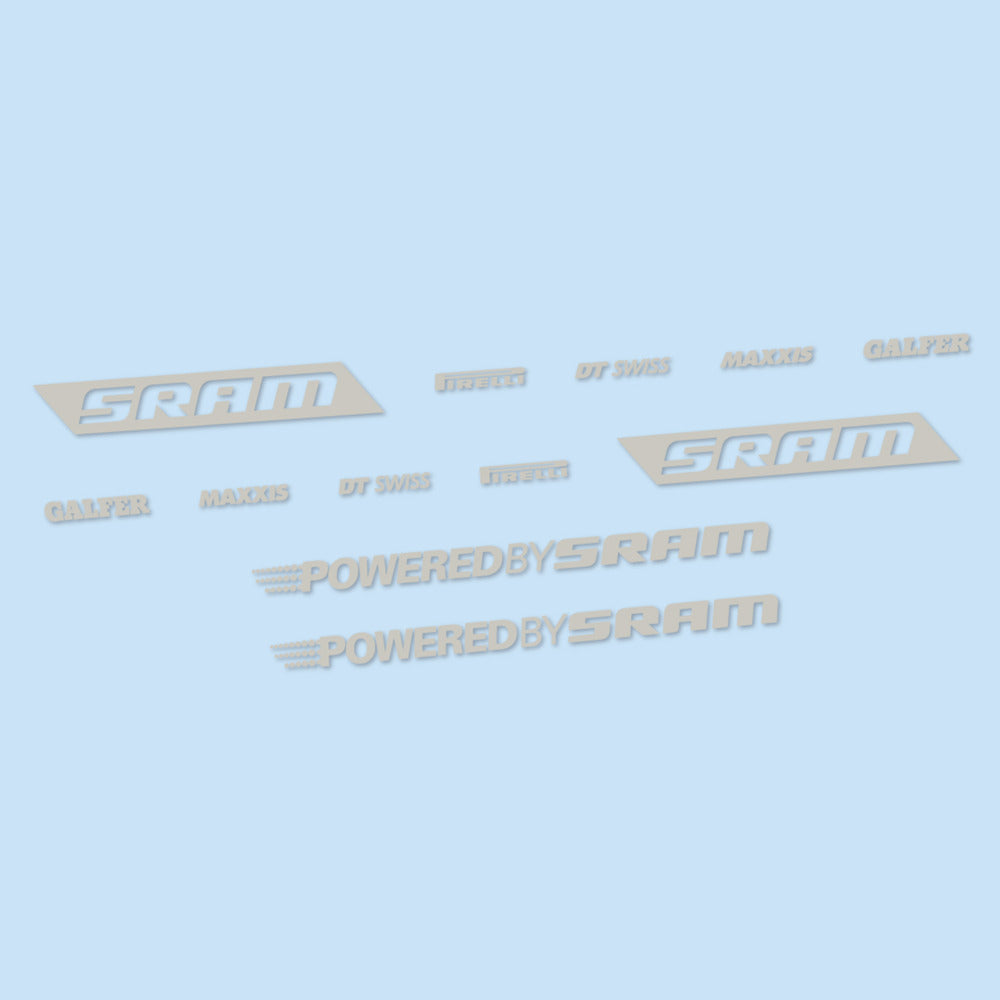 Stickers for SRAM Powered by SRAM, Swingarm vinyl decals - Light Grey