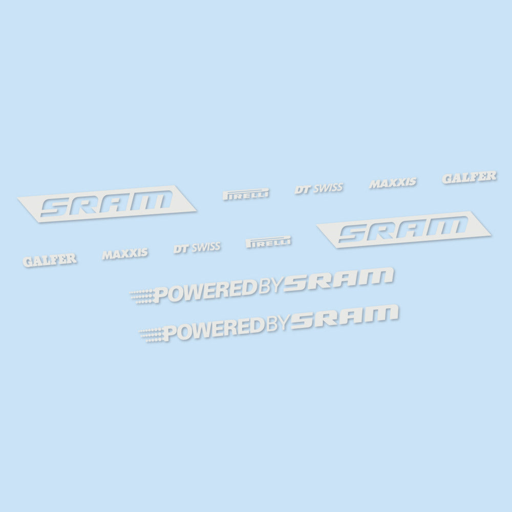 Stickers for SRAM Powered by SRAM, Swingarm vinyl decals - Pearl Grey