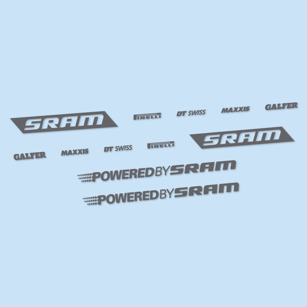 Stickers for SRAM Powered by SRAM, Swingarm vinyl decals - Medium Grey