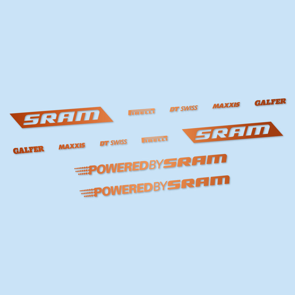 Stickers for SRAM Powered by SRAM, Swingarm vinyl decals - Bronze