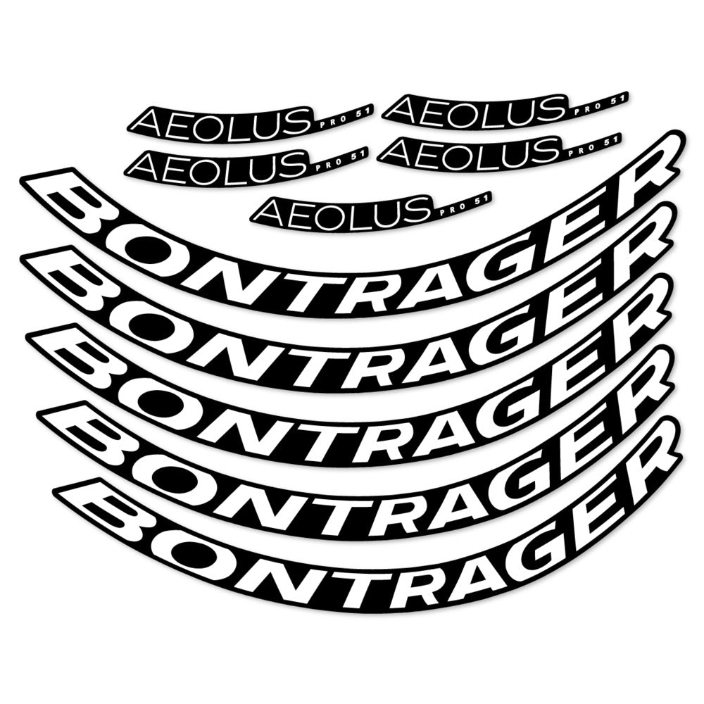Stickers for Bontrager Aeolus Pro 51, Road Wheel 51mm vinyl decals - White