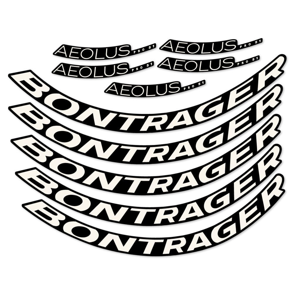 Stickers for Bontrager Aeolus Pro 51, Road Wheel 51mm vinyl decals - Bone White