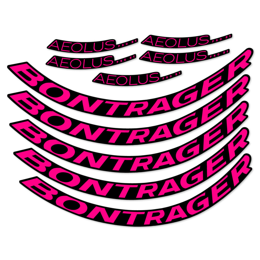 Stickers for Bontrager Aeolus Pro 51, Road Wheel 51mm vinyl decals - Fuchsia