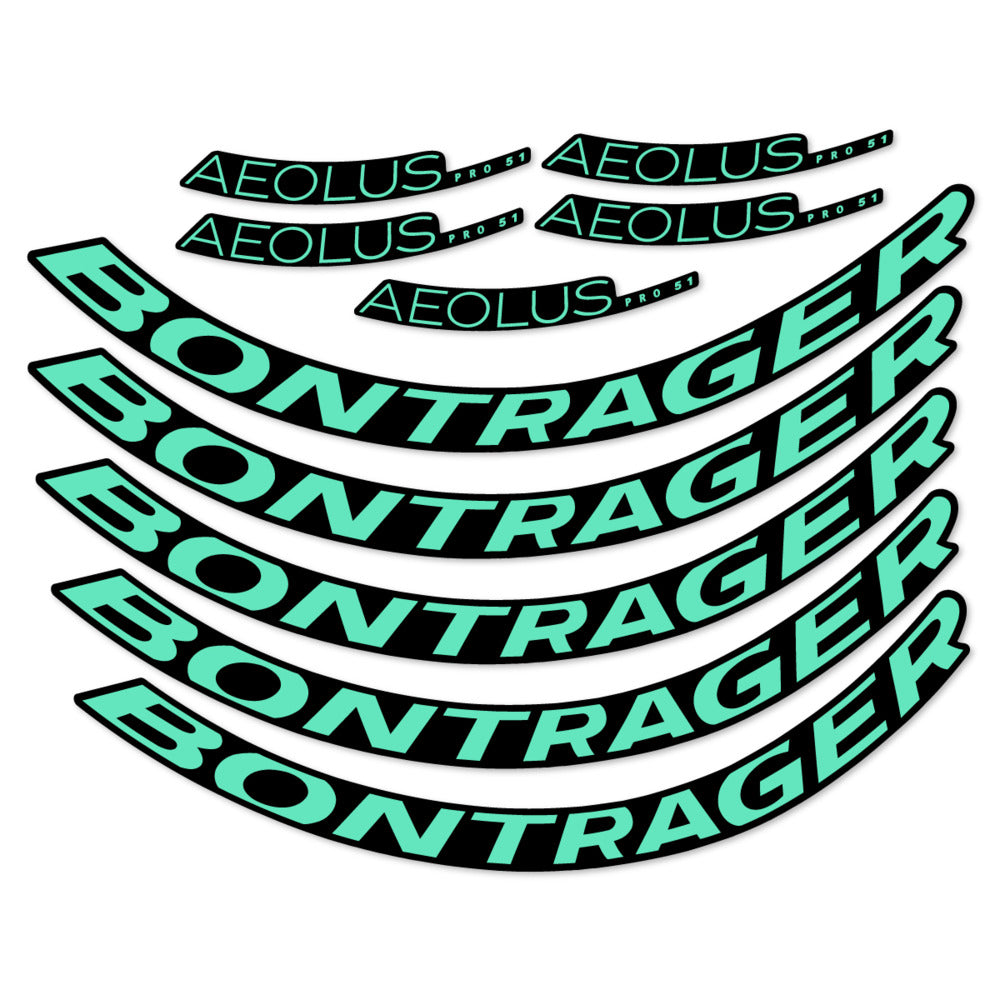 Stickers for Bontrager Aeolus Pro 51, Road Wheel 51mm vinyl decals - Mint