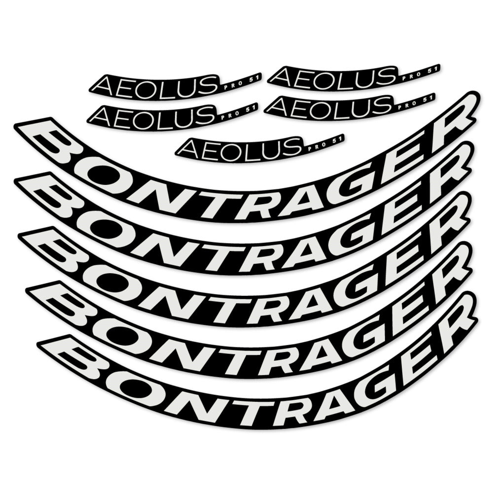 Stickers for Bontrager Aeolus Pro 51, Road Wheel 51mm vinyl decals - Pearl Grey