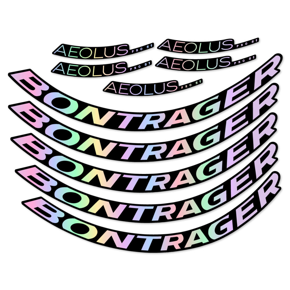 Stickers for Bontrager Aeolus Pro 51, Road Wheel 51mm vinyl decals - Hollographic