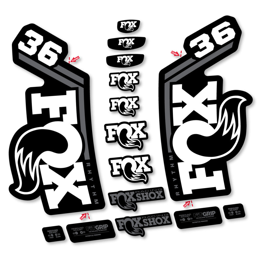 Decal Fox 36 Rhythm 2027, Fork 29" 36mm, bike sticker vinyl