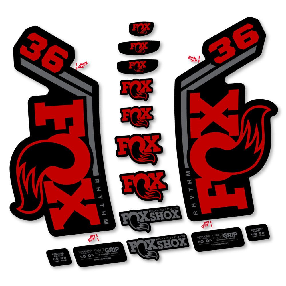 Decal Fox 36 Rhythm 2027, Fork 29" 36mm, bike sticker vinyl