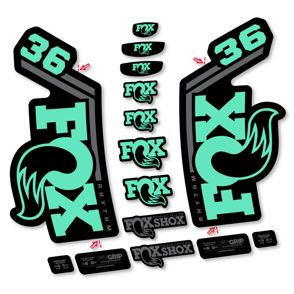 Decal Fox 36 Rhythm 2027, Fork 29" 36mm, bike sticker vinyl