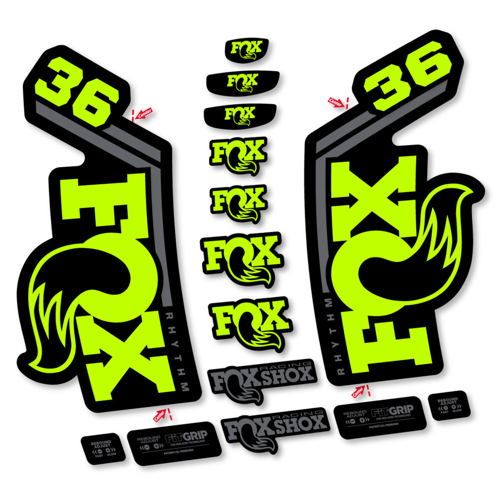 Decal Fox 36 Rhythm 2027, Fork 29" 36mm, bike sticker vinyl