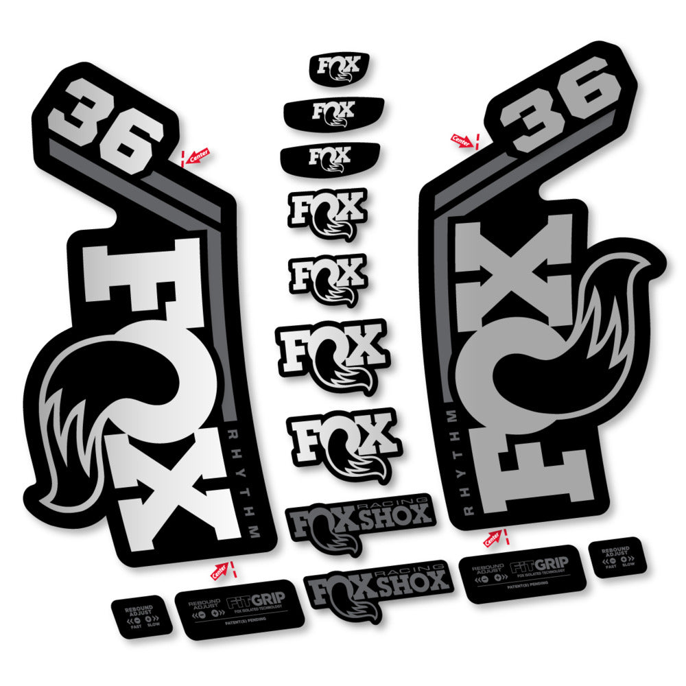 Decal Fox 36 Rhythm 2027, Fork 29" 36mm, bike sticker vinyl