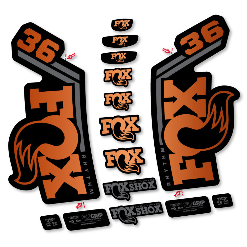 Decal Fox 36 Rhythm 2027, Fork 29" 36mm, bike sticker vinyl