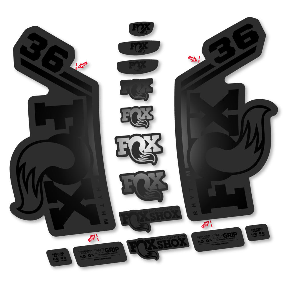 Decal Fox 36 Rhythm 2027, Fork 29" 36mm, bike sticker vinyl