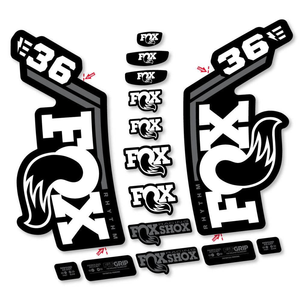 Decal Fox 36 Rhythm E-Bike 2027, Fork 29" 36mm, bike sticker vinyl
