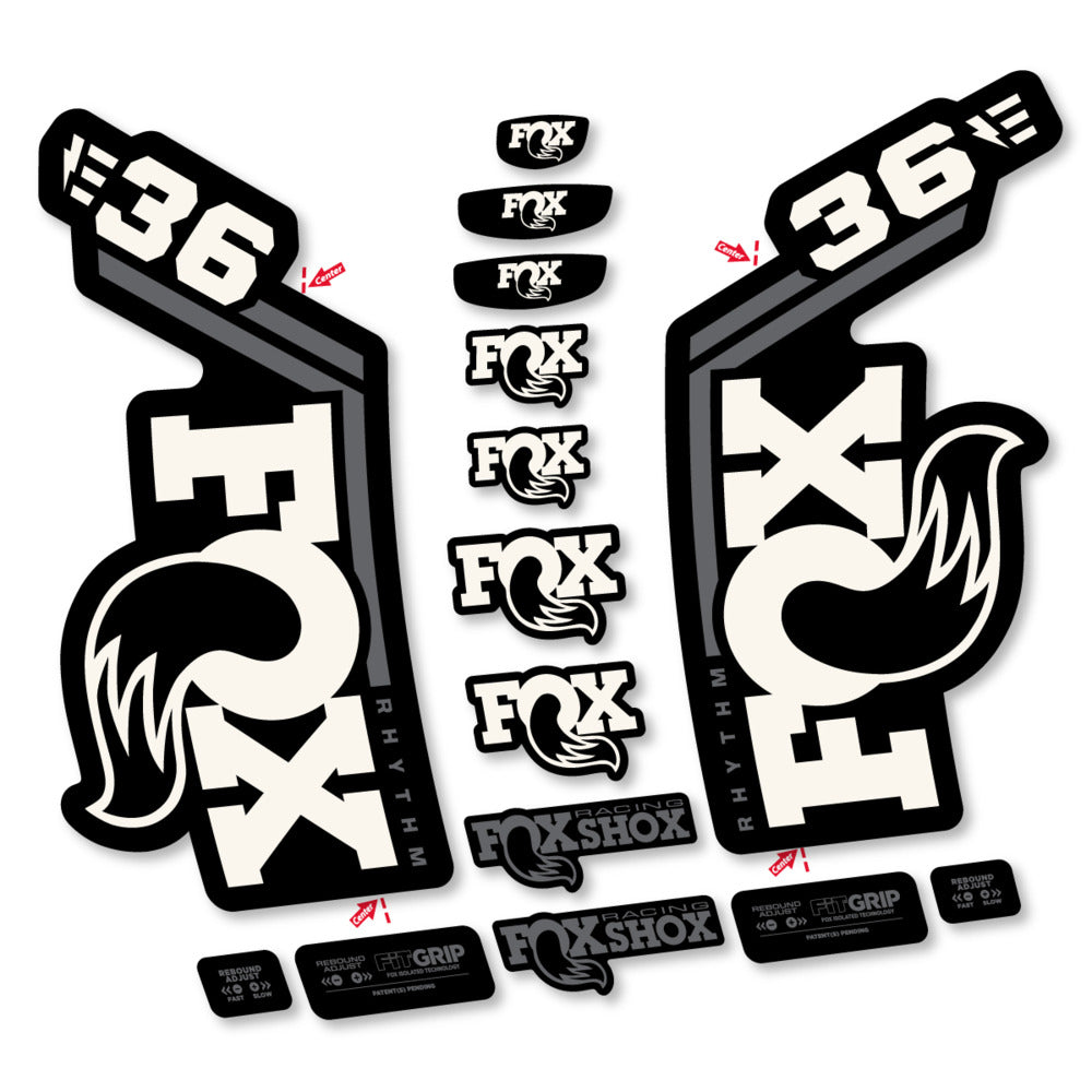 Decal Fox 36 Rhythm E-Bike 2027, Fork 29" 36mm, bike sticker vinyl