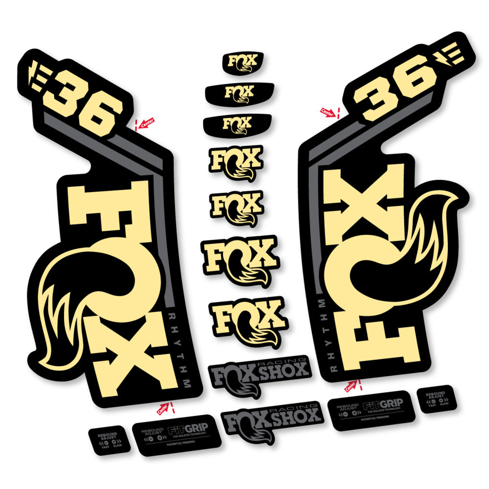 Decal Fox 36 Rhythm E-Bike 2027, Fork 29" 36mm, bike sticker vinyl