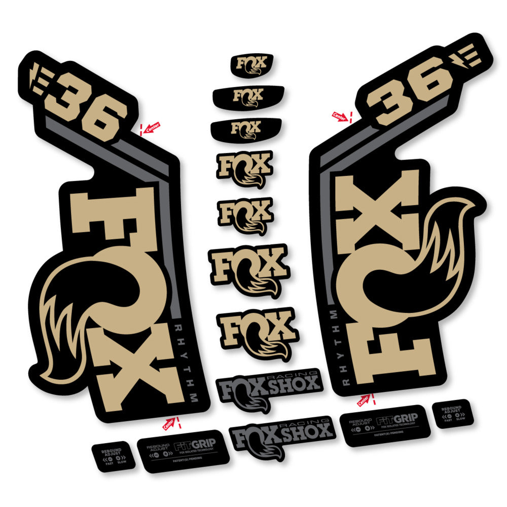 Decal Fox 36 Rhythm E-Bike 2027, Fork 29" 36mm, bike sticker vinyl