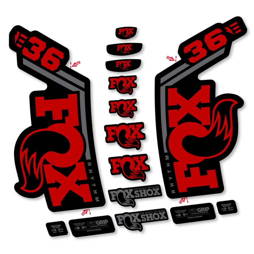 Decal Fox 36 Rhythm E-Bike 2027, Fork 29" 36mm, bike sticker vinyl