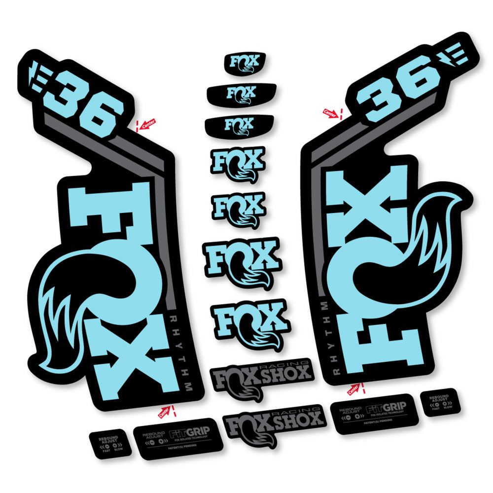 Decal Fox 36 Rhythm E-Bike 2027, Fork 29" 36mm, bike sticker vinyl