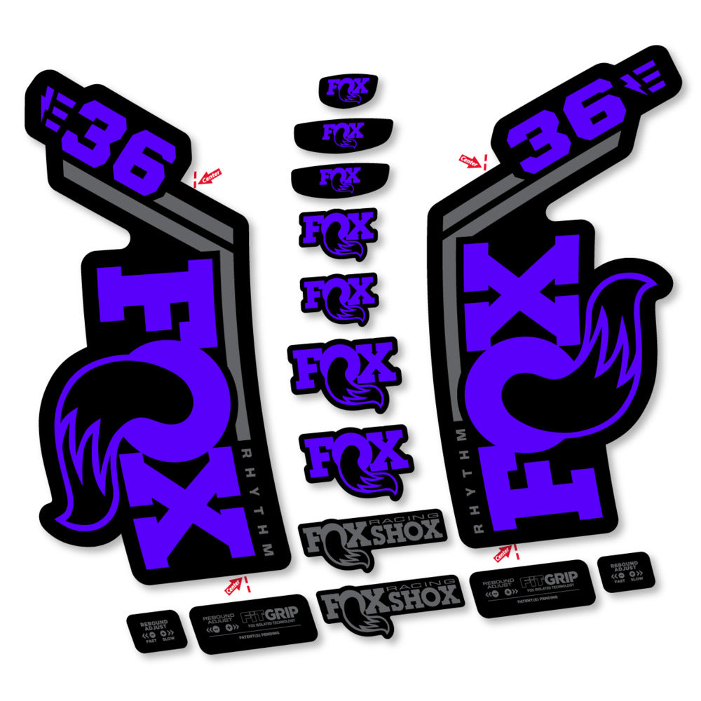 Decal Fox 36 Rhythm E-Bike 2027, Fork 29" 36mm, bike sticker vinyl