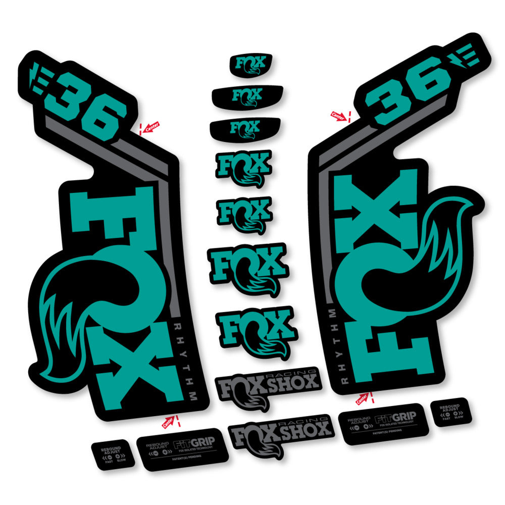 Decal Fox 36 Rhythm E-Bike 2027, Fork 29" 36mm, bike sticker vinyl