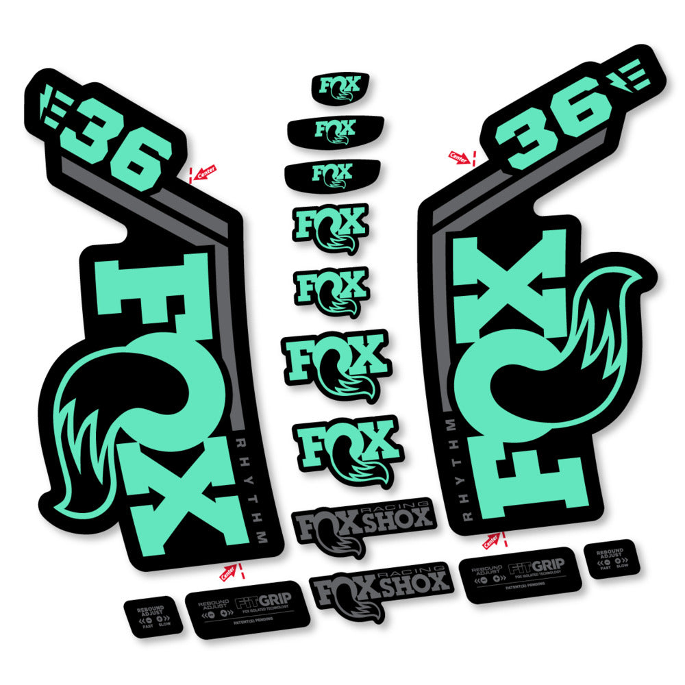 Decal Fox 36 Rhythm E-Bike 2027, Fork 29" 36mm, bike sticker vinyl