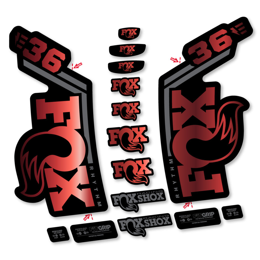 Decal Fox 36 Rhythm E-Bike 2027, Fork 29" 36mm, bike sticker vinyl