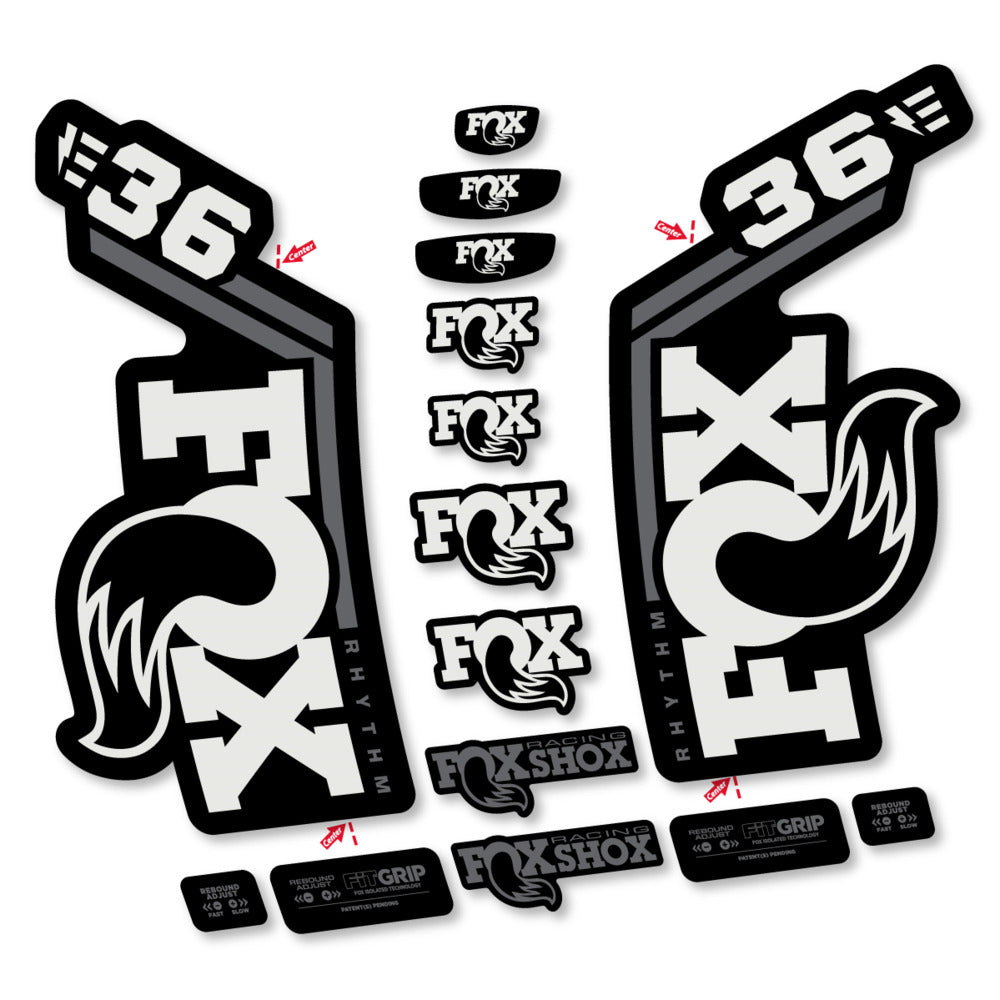 Decal Fox 36 Rhythm E-Bike 2027, Fork 29" 36mm, bike sticker vinyl