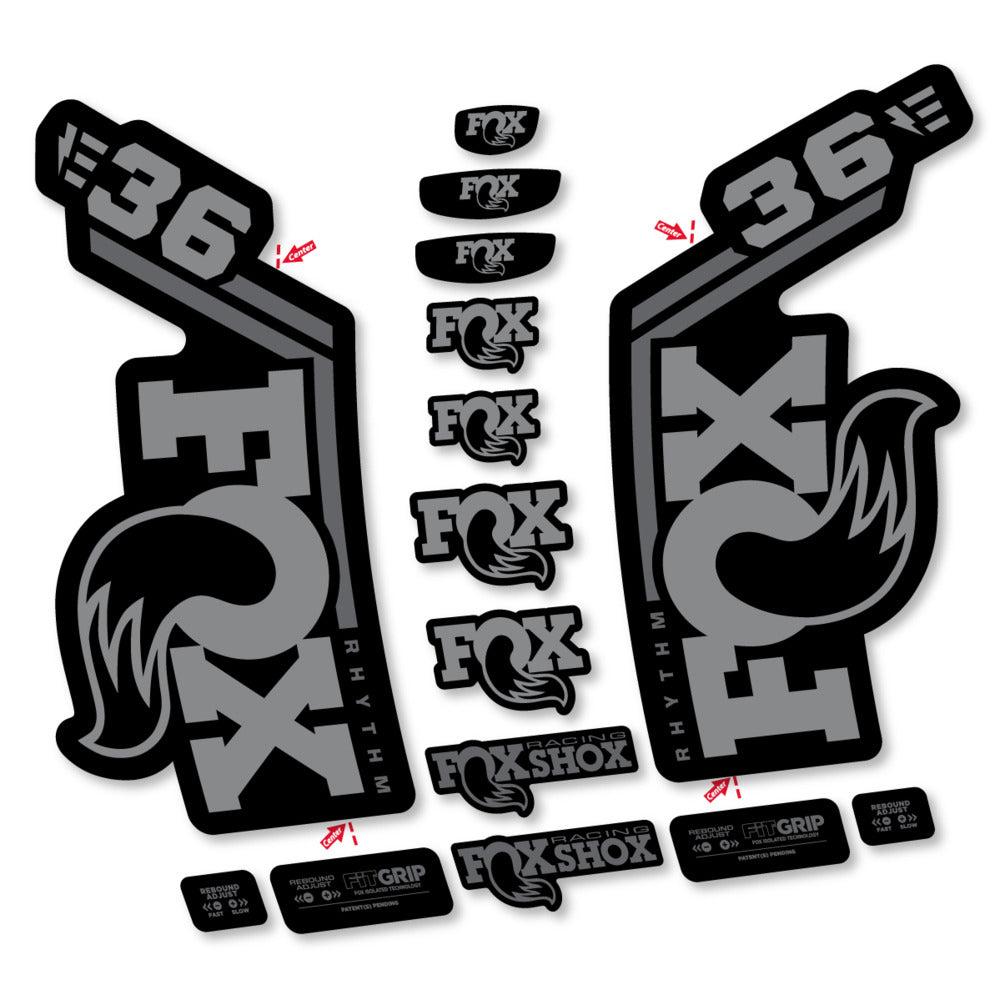 Decal Fox 36 Rhythm E-Bike 2027, Fork 29" 36mm, bike sticker vinyl