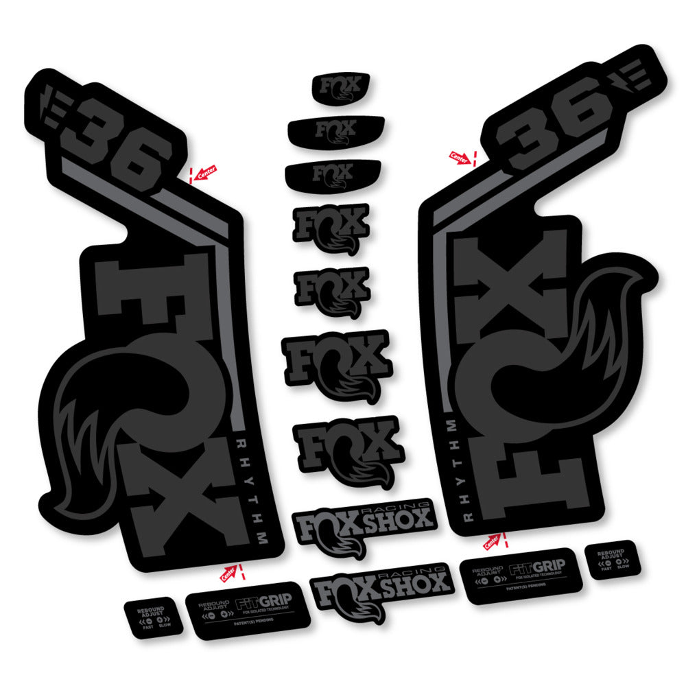 Decal Fox 36 Rhythm E-Bike 2027, Fork 29" 36mm, bike sticker vinyl