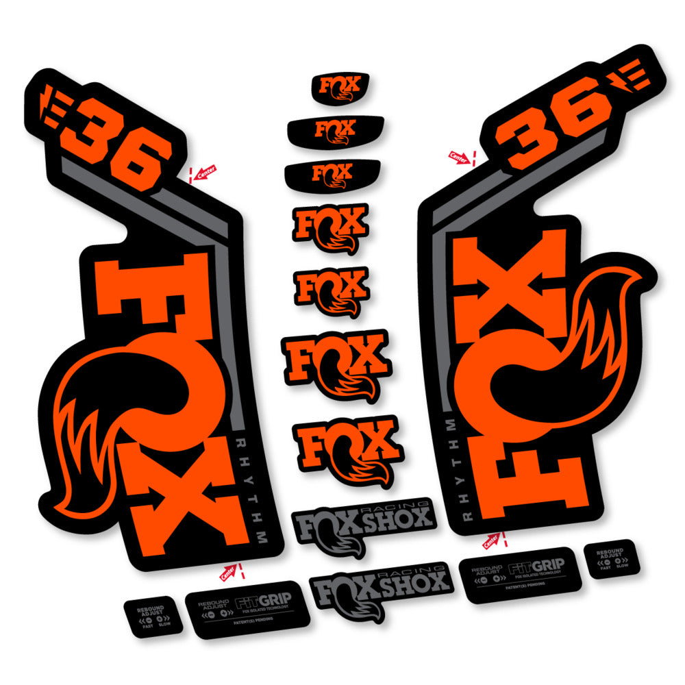 Decal Fox 36 Rhythm E-Bike 2027, Fork 29" 36mm, bike sticker vinyl